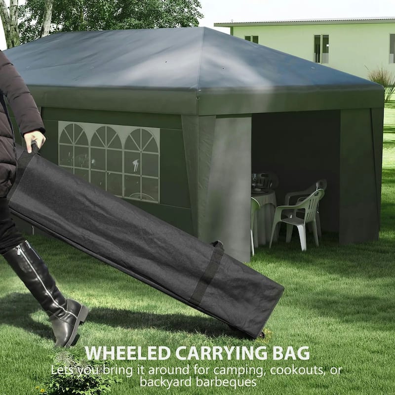 10' x 19.5' Pop Up Canopy Tent Height Adjustable, Leg Weight Bags, Bag