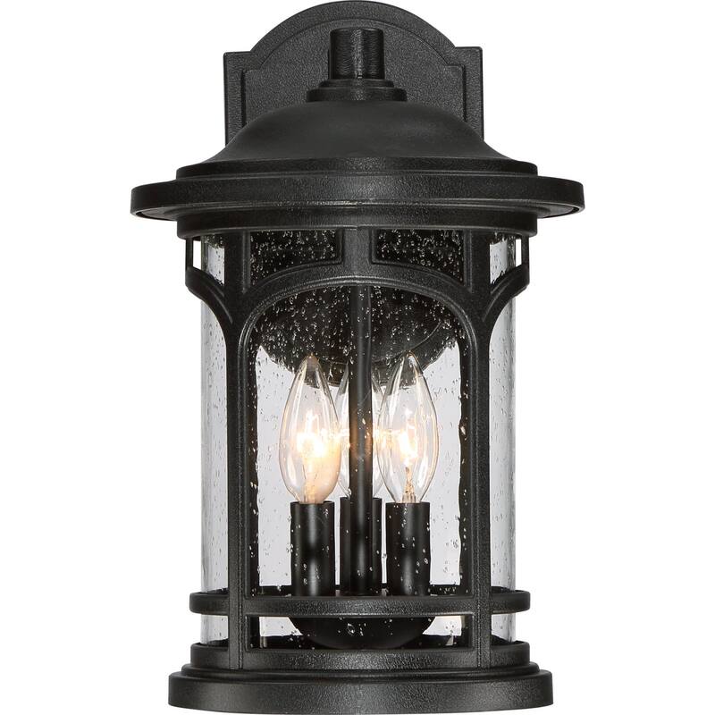 Roseto Clinton 3 Light 14-1/2" Tall Outdoor Wall Sconce with a Glass