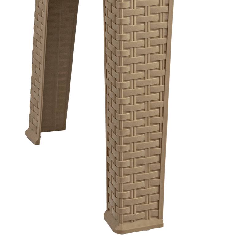 Sunnydaze 17.75" Square Outdoor Side Table - Beige - Set of 4