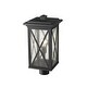 preview thumbnail 3 of 4, Brookside 1 Light Outdoor Post Mount Fixture - Black