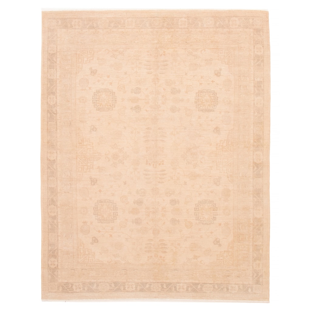 ECARPETGALLERY Hand-knotted Chobi Finest Ivory Wool Rug - 7'10 x 10'3