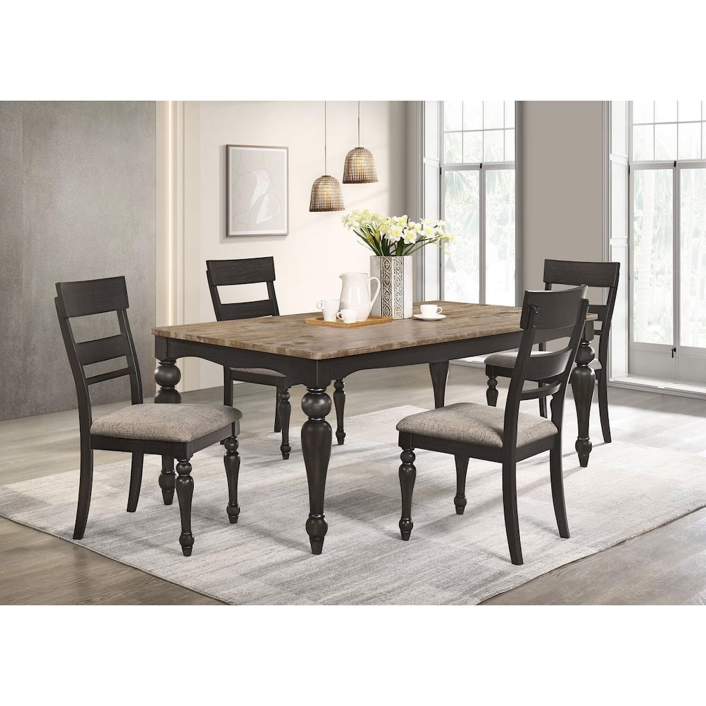 Kyle Brown Brushed and Charcoal Sandthrough 5-piece Dining Set