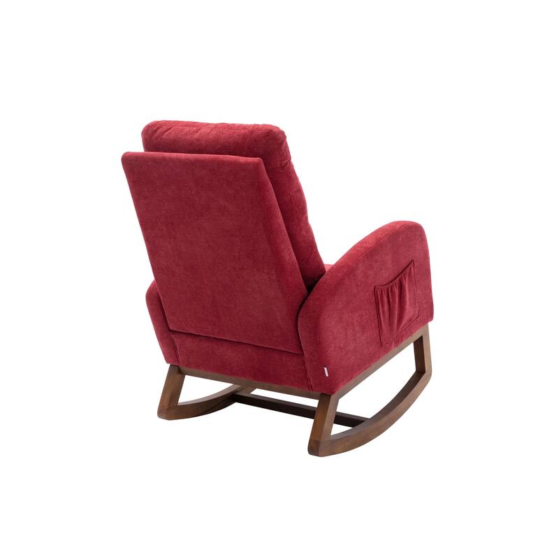 Upholstered Rocking Chair Livingroom Armchair HighBack Accent Chair