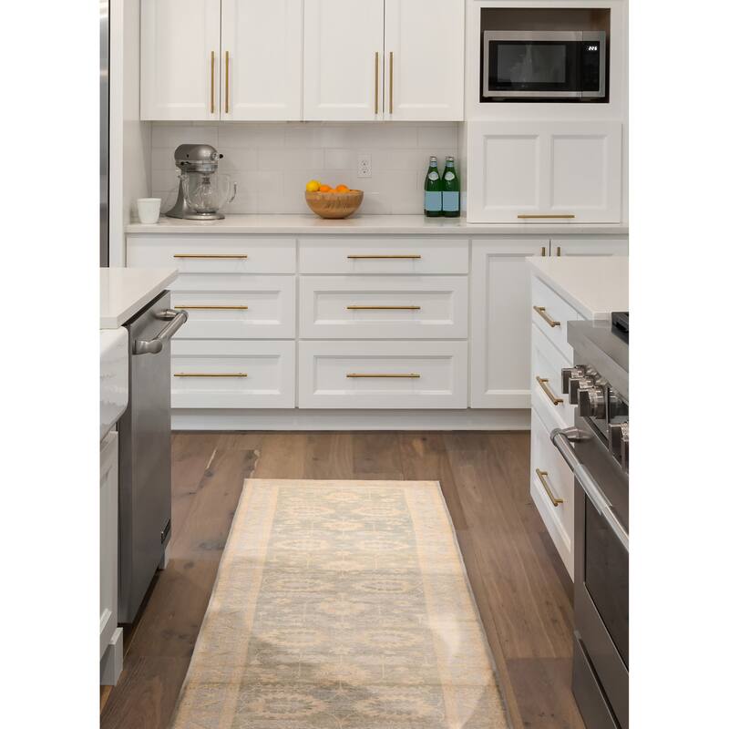 ECARPETGALLERY Hand-knotted Peshawar Oushak Teal Wool Rug - 2'11 x 11'8