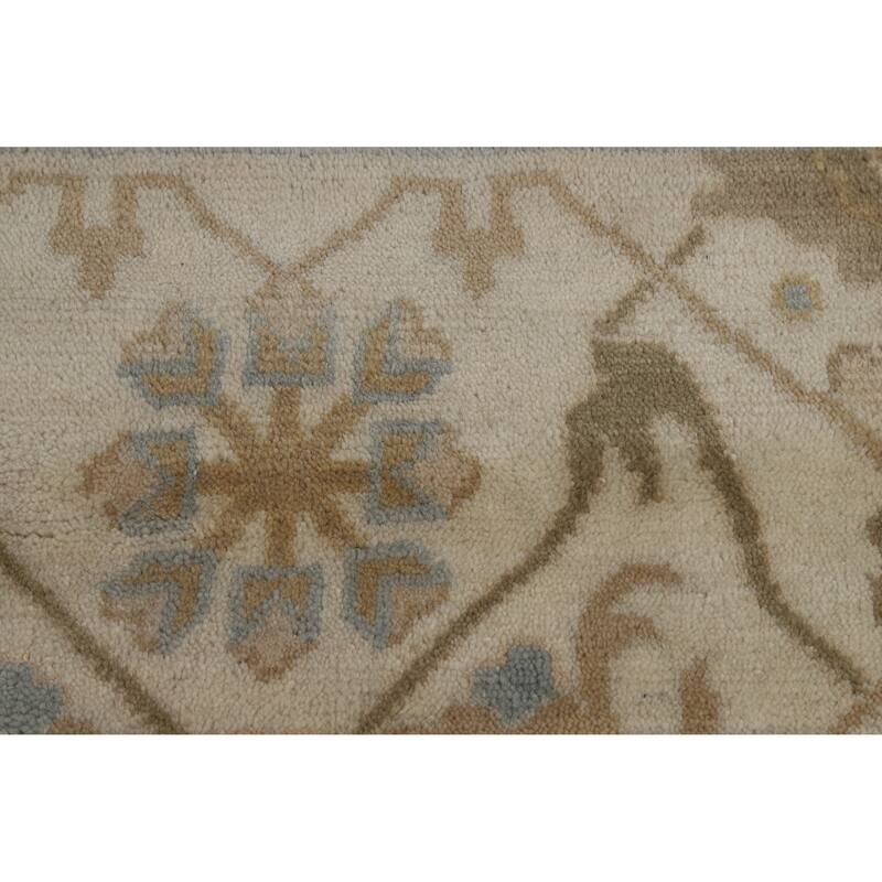 Floral Oushak Indian Area Rug Hand-Knotted Oriental Wool Carpet - 8'0" x 10'2"