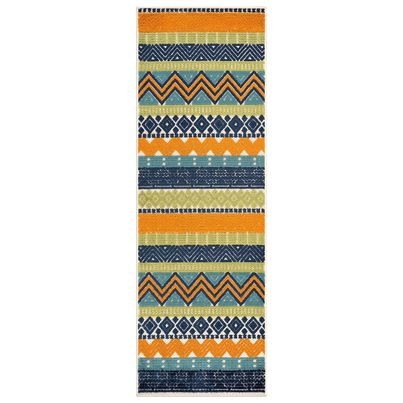 Marbella Contemporary Boho Indoor/Outdoor Area Rug