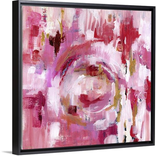Shop Abstract Dream Pink Gold Ii Black Float Frame Canvas Art
