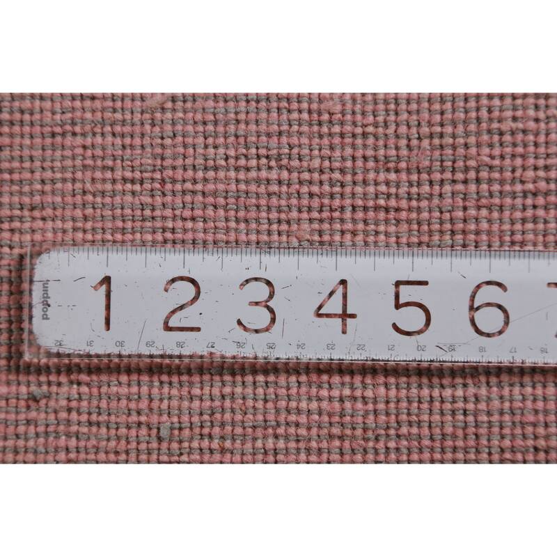 Hand Knotted Oriental 100% Wool Carpet Modern Solid Pink Gabbeh Area Rug - 12' 5'' X 9' 0''