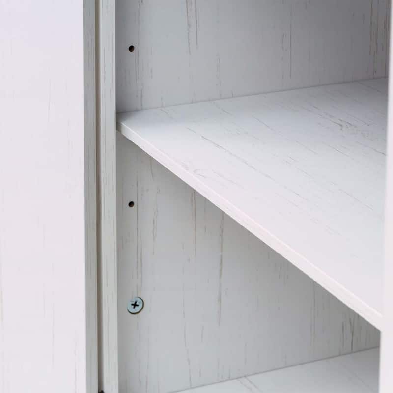 Rustic Wood Nightstand with Adjustable Shelf