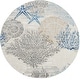 preview thumbnail 30 of 41, Nourison Seaside Indoor only Nature Area Rug 5'3" x Round - Ivory/Grey/Blue