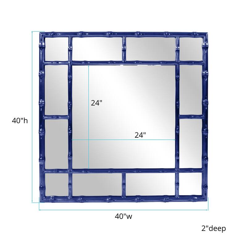 Allan Andrews Square Bamboo Framed Wall Mirror - 40" x 40"