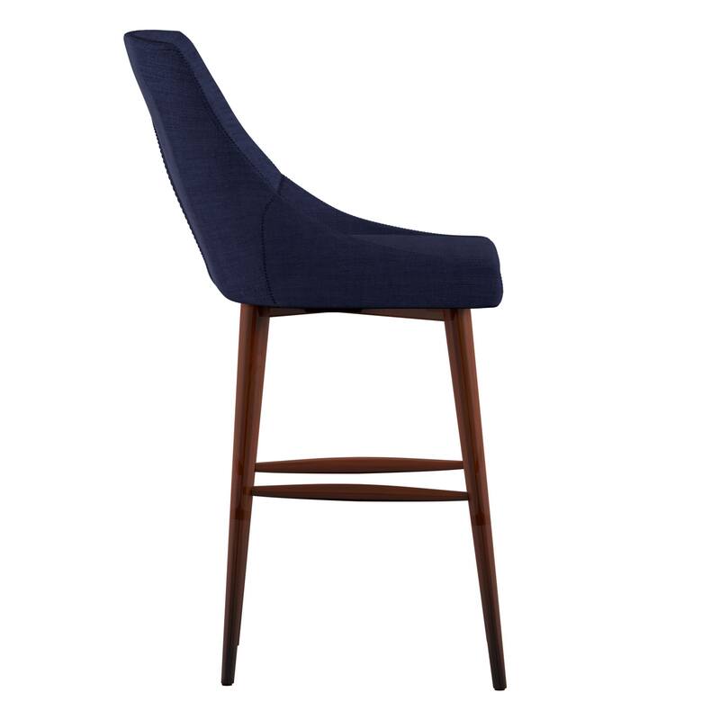 Sasha Espresso Barrel Back Counter Stools (Set of 2) iNSPIRE Q Modern