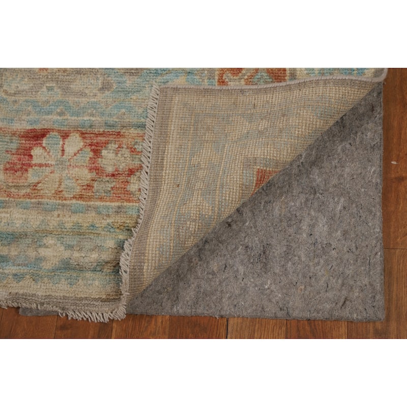 Vegetable Dye Oushak Turkish Rug Handmade Floral Wool Carpet - 8'2"x 10'2"