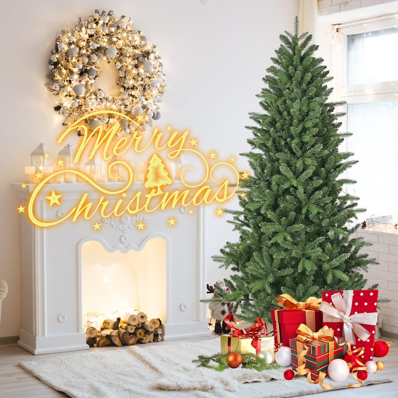 6ft Christmas Tree, 1168 Branch Tips, Full Lush Hinged Pine with Mixed Needles, Easy Assembly Holiday Tree with Metal Stand