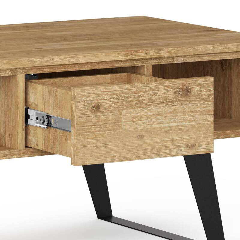 WYNDENHALL Mitchell SOLID WOOD & Metal 48 inch Wide Rectangle Modern Coffee Table - 48 W x 22 D x 18 H