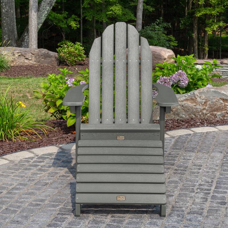 HIGHWOOOD Essential Adirondack Chair with Folding Ottoman