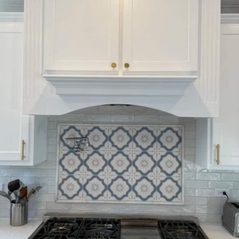 DaVinci Blue 7.9x7.9 Matte Porcelain Encaustic Tile - Floor, Wall, Backsplash
