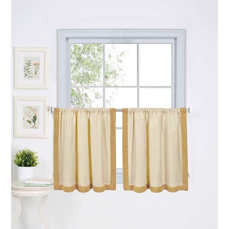 Wilton Colorblock Kitchen Window Tiers, Set of 2