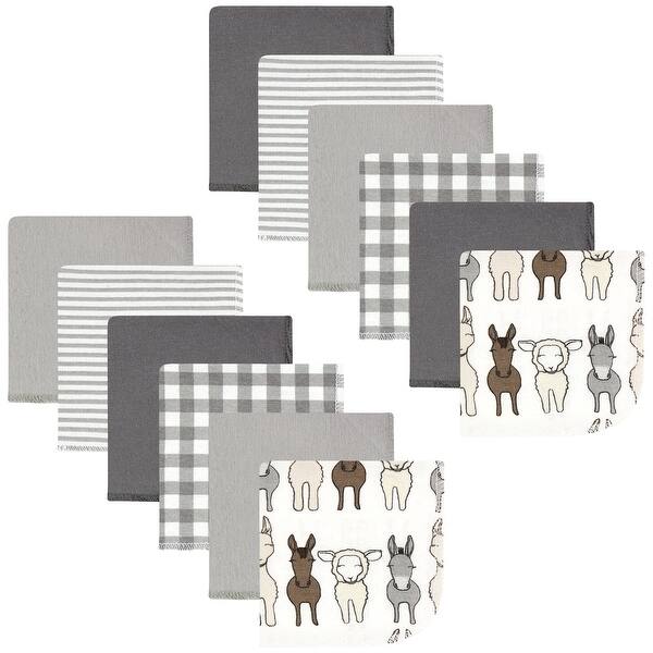 slide 1 of 1, Hudson Baby Flannel Washcloths, Farm Friends Cream 12Pk, One Size - Farm Friends Cream 12Pk - One Size One Size - Farm Friends Cream 12Pk
