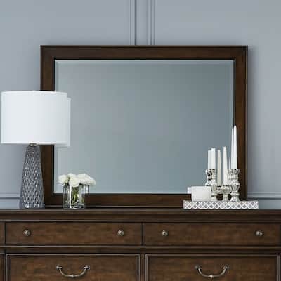 Arden Road Satin Cherry Wood Landscape Mirror for Bedroom - Satin Cherry - Width 46" x Depth 1" x Height 36"