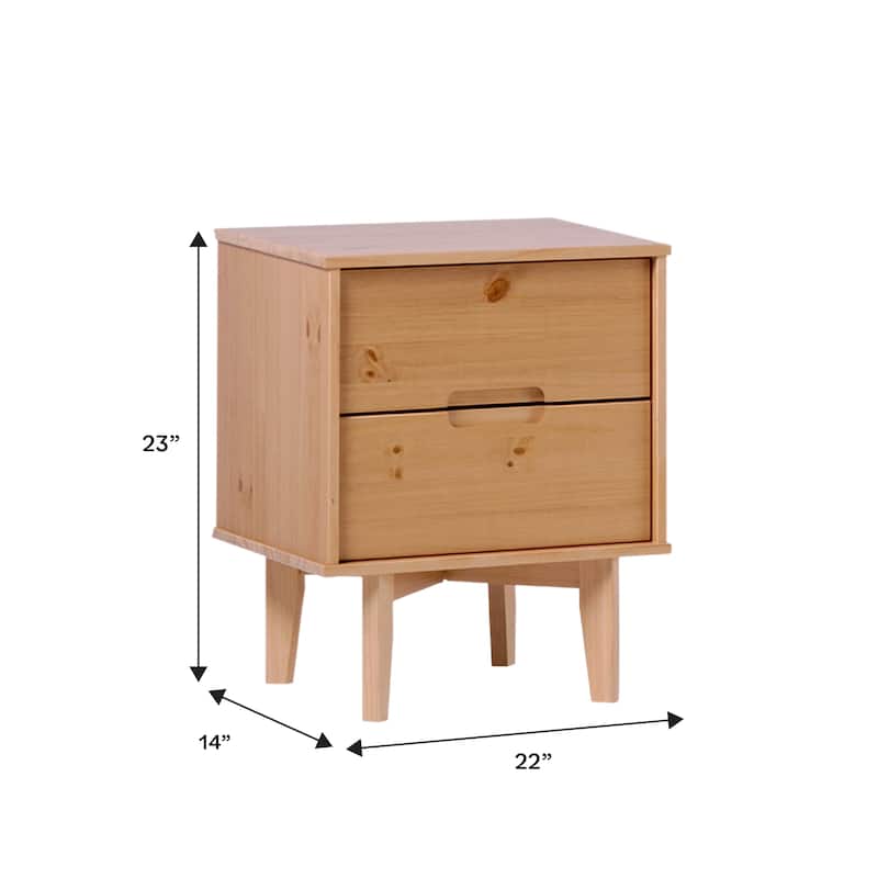 Middlebrook Mid-Century Solid Wood 2-Drawer Nightstand