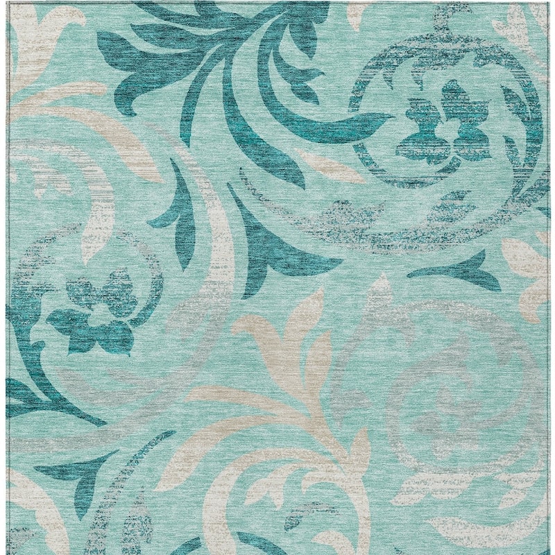 HomeRoots Floral Transitional Rectangle Outdoor Rug