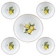 preview thumbnail 2 of 6, Lorren Home Trends 5 Piece Porcelain Pasta Set, 1 Serving Bowl and 4 Individual Bowls, Lemon Design
