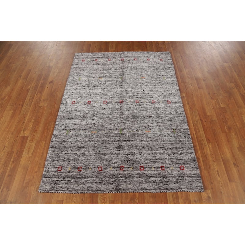 Gabbeh Indian Rug Handmade Contemporary Wool Carpet - 4'1" x 5'8"