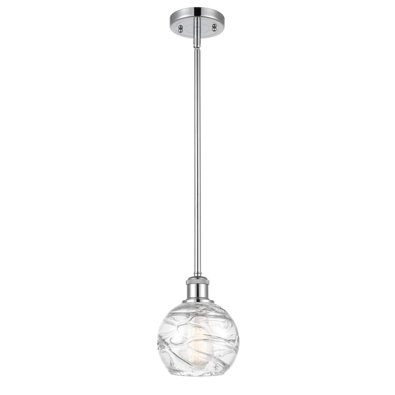 Innovations Lighting Athens Deco Swirl - 1 Light 6" Stem Hung Mini Pendant - Polished Chrome
