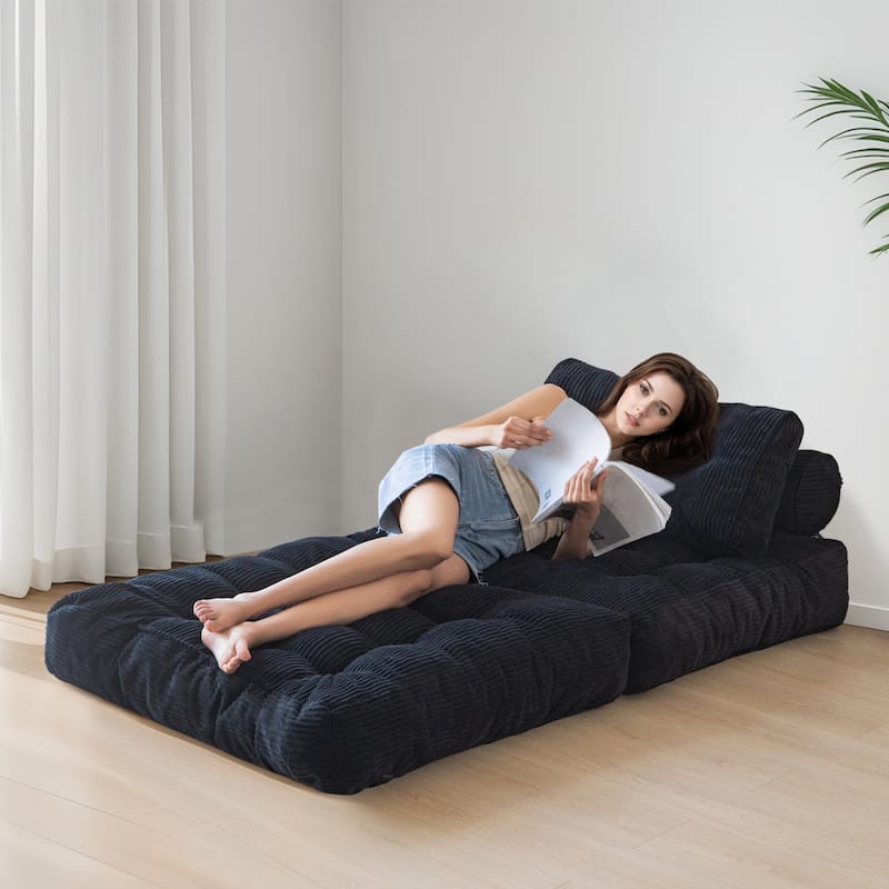 8"Corduroy Folding Couch Sofa Bed,Single