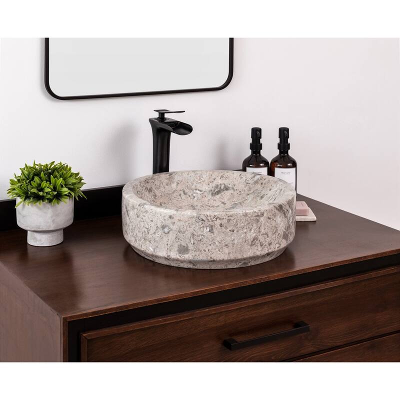 Natural Stone Vessel Bathroom Sink - Avalon Marble - Goleta