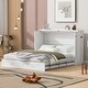 preview thumbnail 4 of 11, Queen Storage Bed Pulley Structure Murphy Bed Wall Platform Bed, White