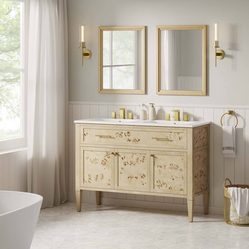 Elysian Bathroom Cabinet Basin Not Included - 48" Double - Burl