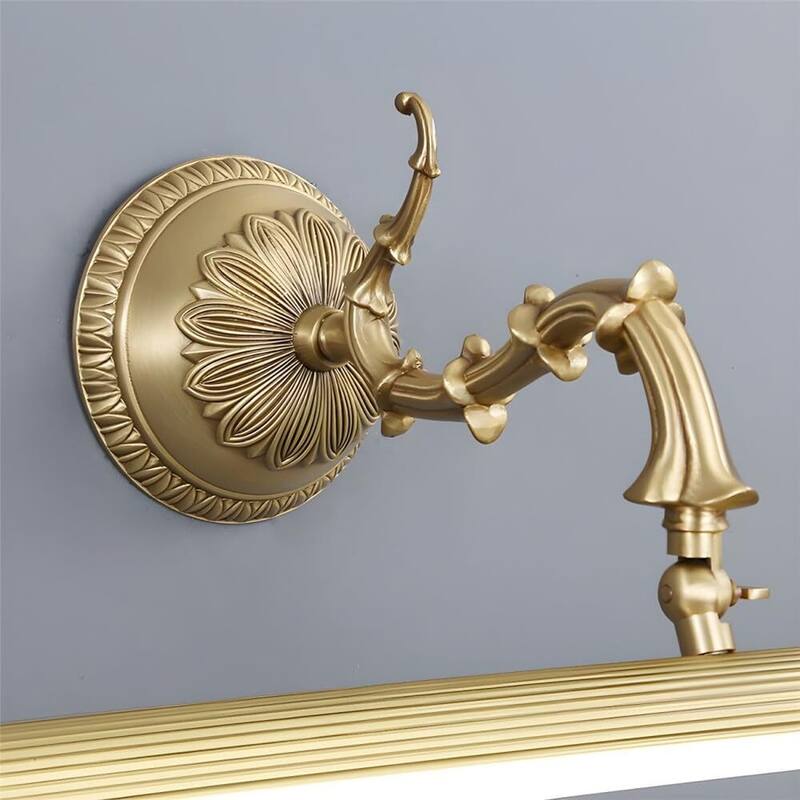 17 in Sculptural Antique Brass LED Vanity Light - 17 in