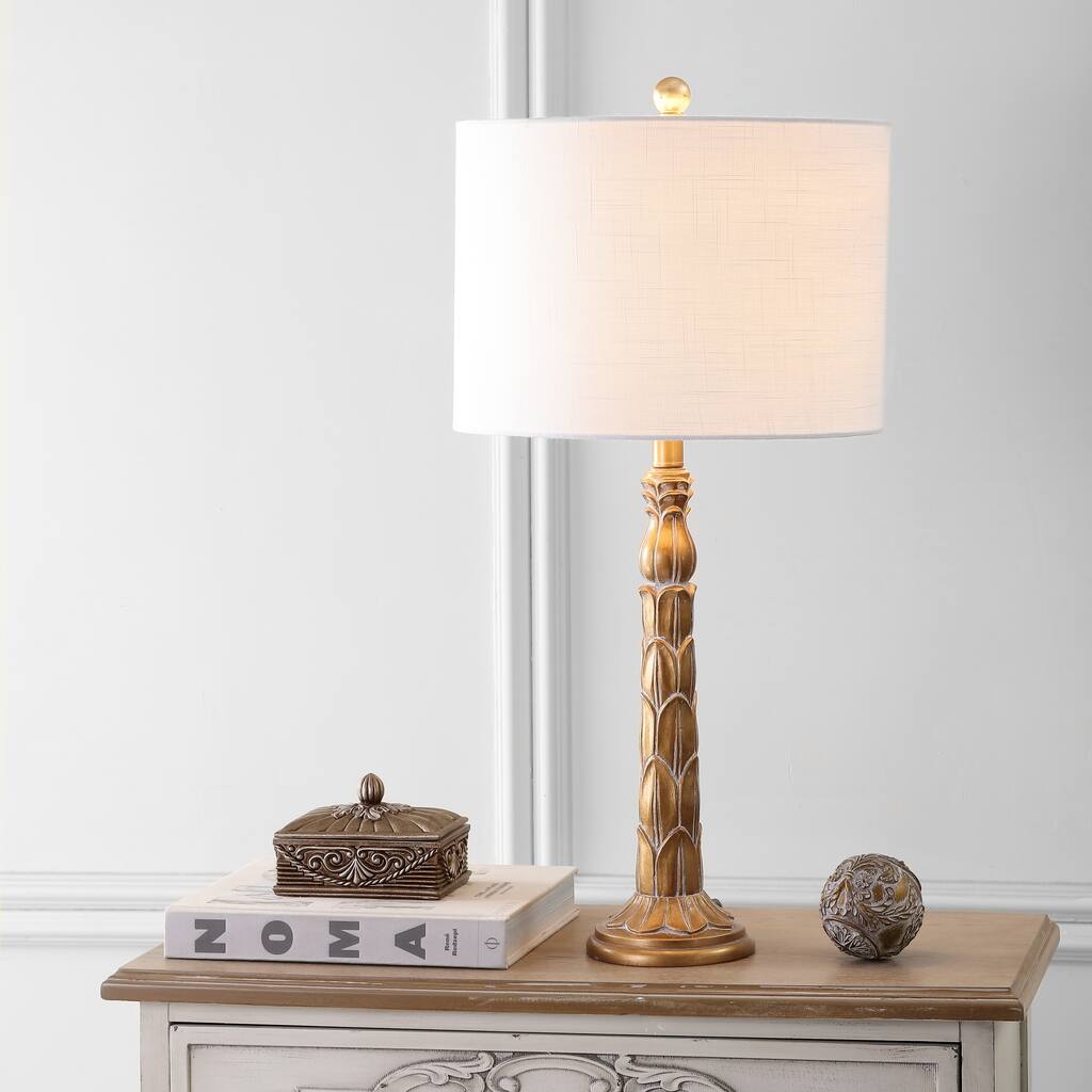 Blanche 28.7" Resin LED Table Lamp, Antique Gold by JONATHAN Y