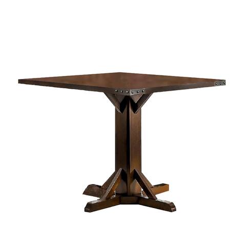 Brown Cherry Dining Table with Nailhead Trim