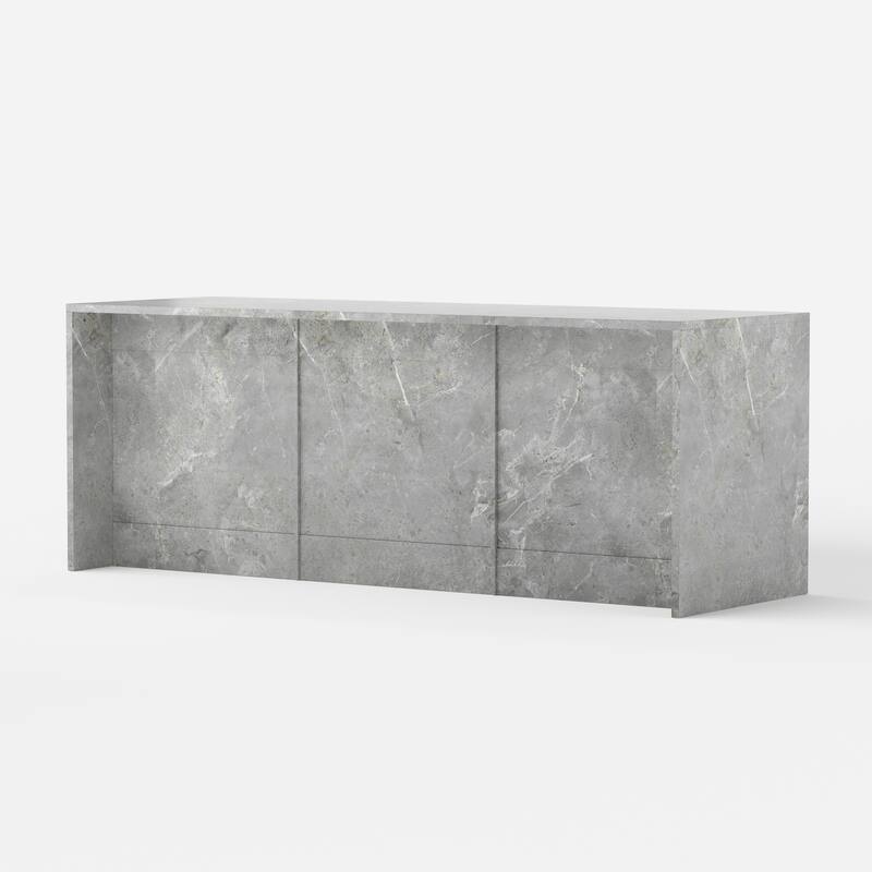 94.5” Extra Large Kitchen Island with Storage, Stone-Look Counter Height Island, Fully Assembled Modern Kitchen Furniture