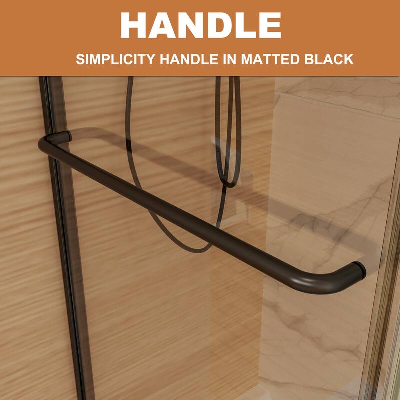 Traditional Sliding Shower Door with Clear Glass