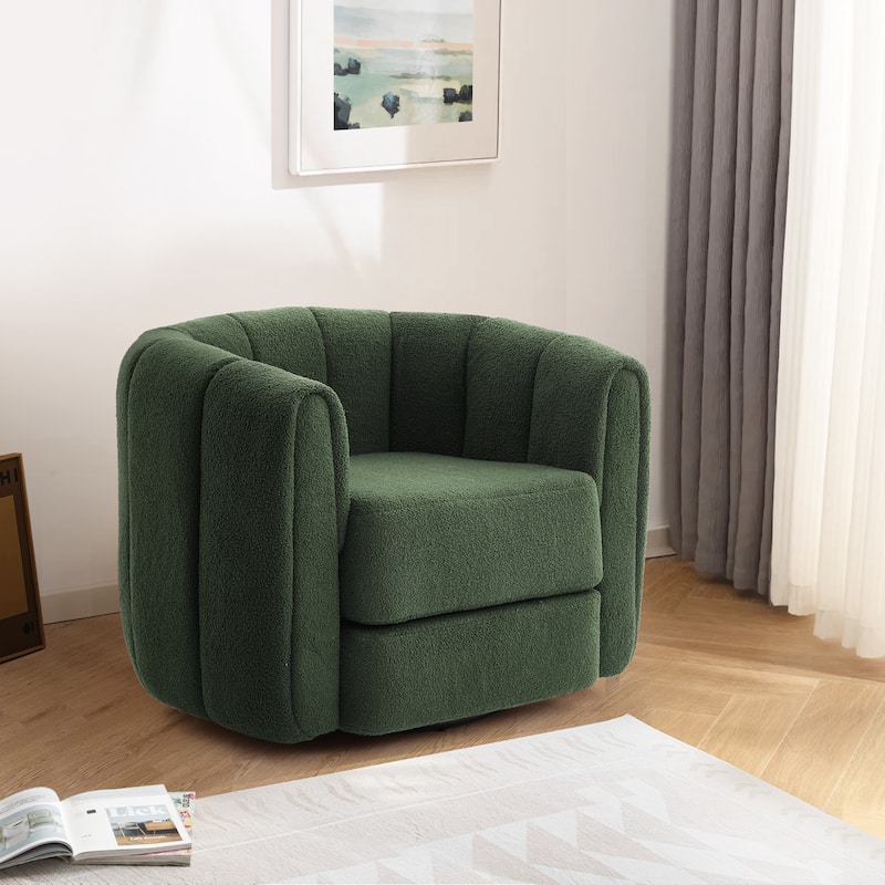 Upholstered Swivel Accent Barrel Chair Armchair