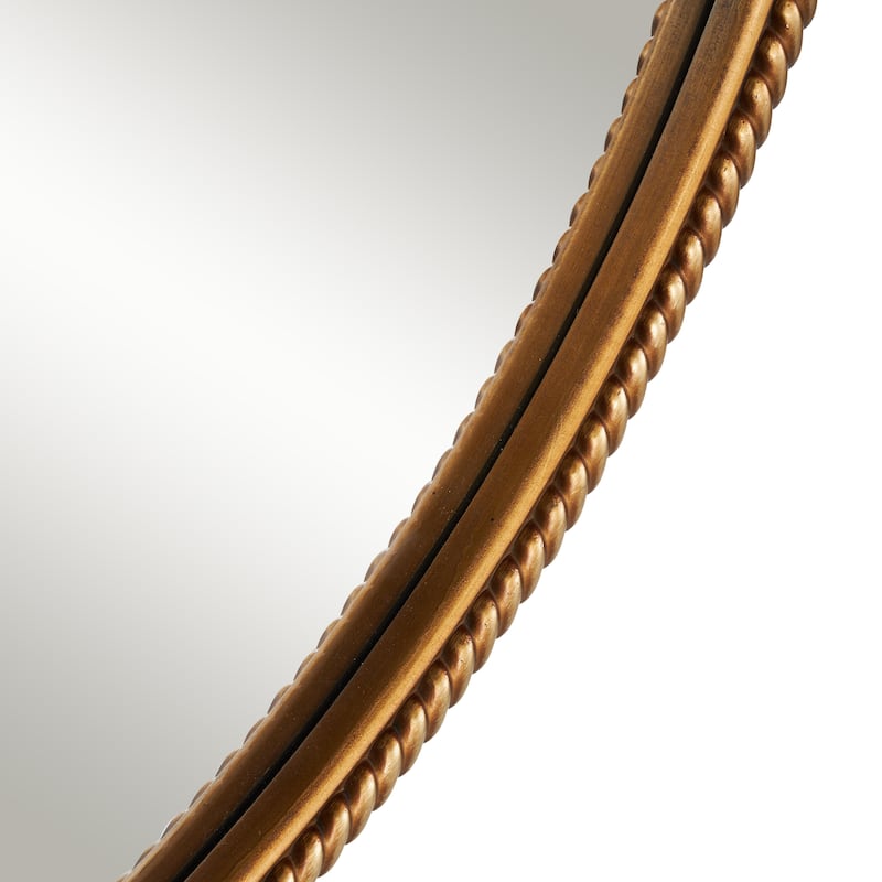 Resin Wall Mirror with Twisted Chain Inspired Frame - Gold - Roche River Decor