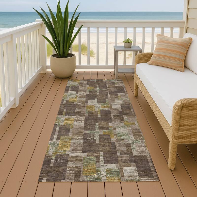 Machine Washable Indoor/ Outdoor Casual Carson Chantille Rug - Chocolate - 2'3" x 7'6"
