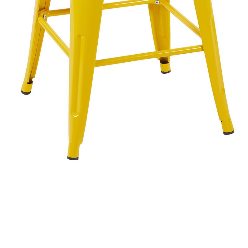 AC Pacific 24 Inch Industrial Stackable Metal Counter Stools Set of 4