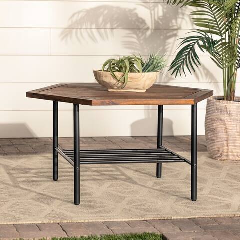 Middlebrook Designs Acacia and Metal Hexagon Coffee Table