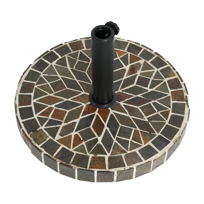 Christopher Knight Home - Enzo Tile Round Umbrella Base with Adjustable Pole Holder
