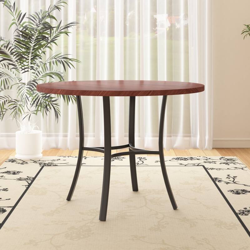 VECELO 36 Inch Round Dining Table for 4 with 400lbs Capacity Sturdy Curved Legs for Kitchen & Dining Room