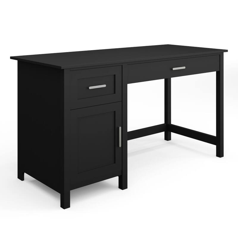 Martha Stewart Shaker Style Wood Home Office Desk with Storage Cabinet and 2 Drawers