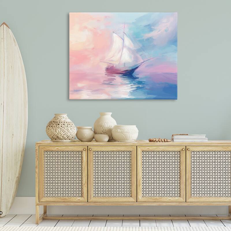 Stupell Soft Pastel Sea Vessel Canvas Wall Art Design By Arlington Prints