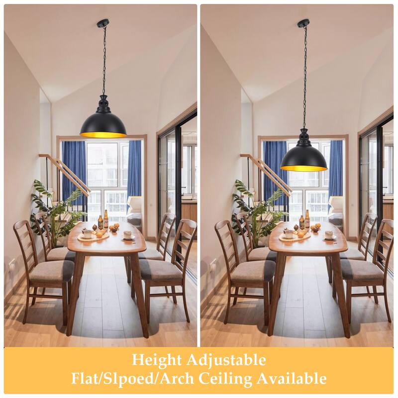 1-Light Industrial Pendant Light for Bedroom Dining Room Kitchen Island