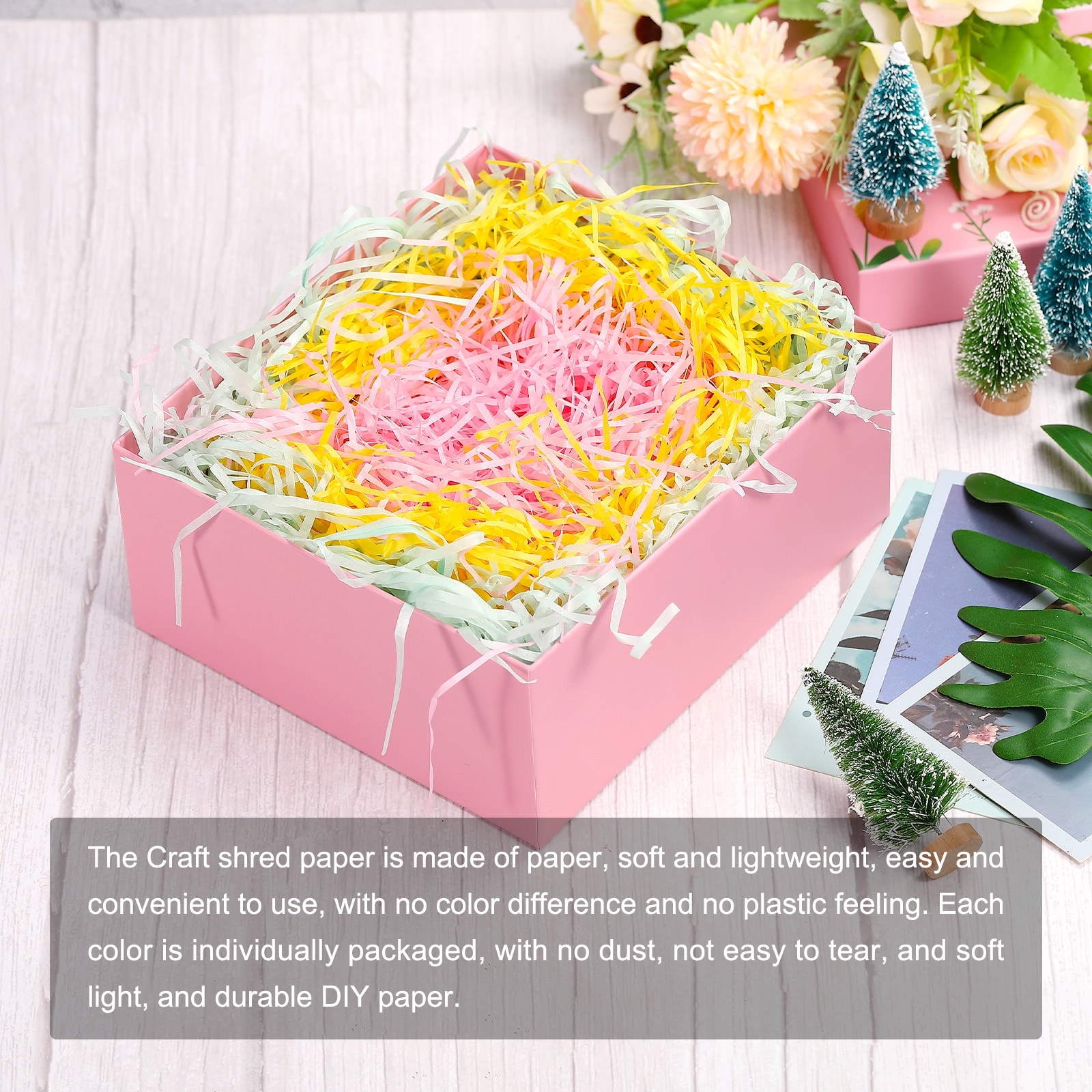 6 packs (1.5 oz/pack) pink grass Easter basket filler plastic