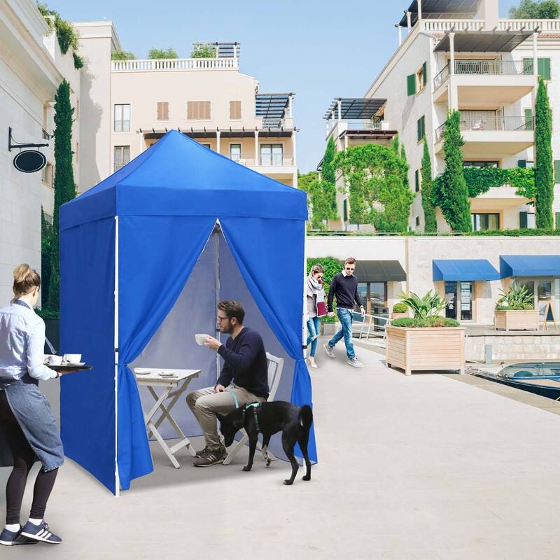EAGLE PEAK 5x5 Instant Canopy with 4-Side Wall Panels, Small Pop up Portable Canopy Tent with Carry Bag